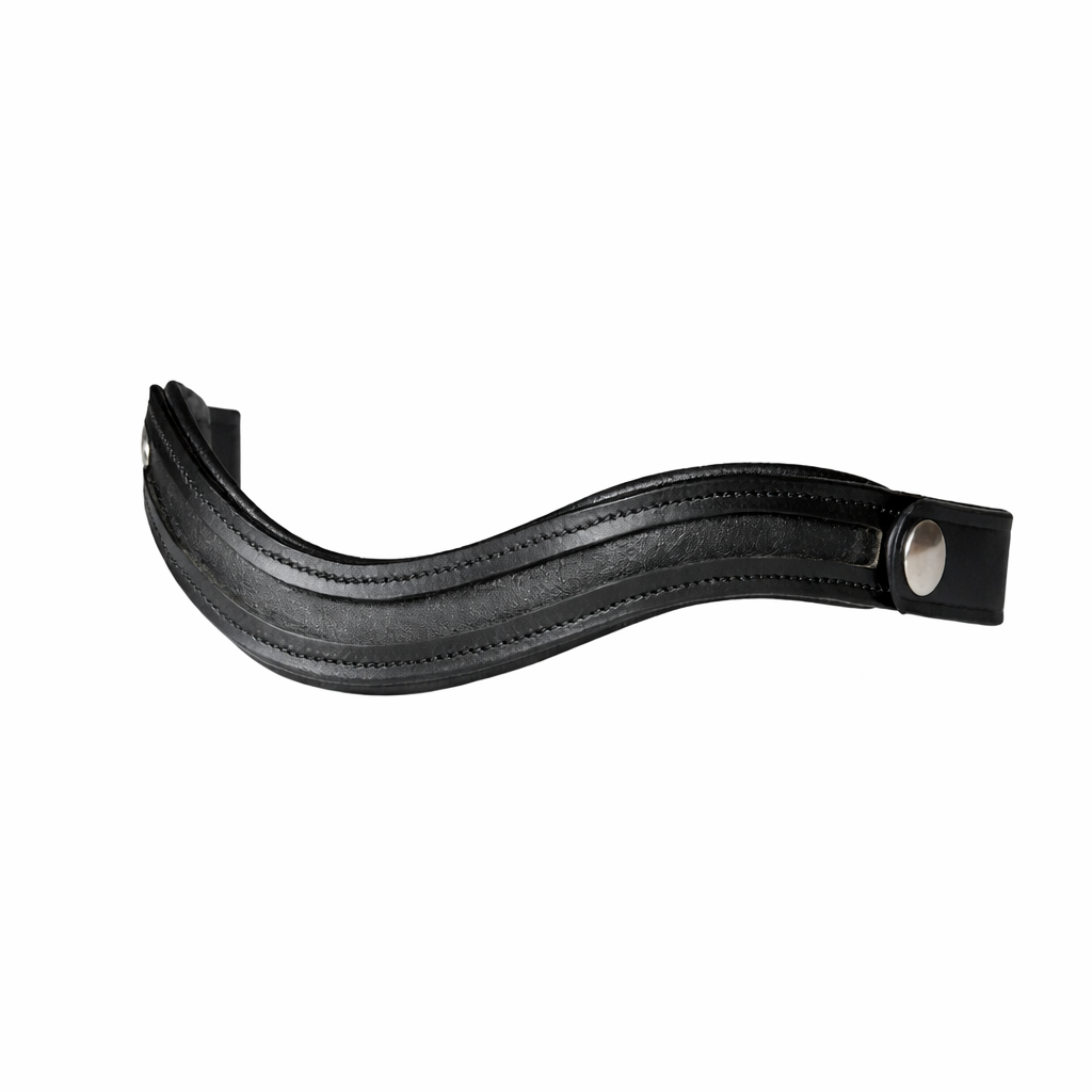 Premium Empty Channel Padded Genuine Leather Browband with Snap Button Closure – Handcrafted English Bridle Accessory
