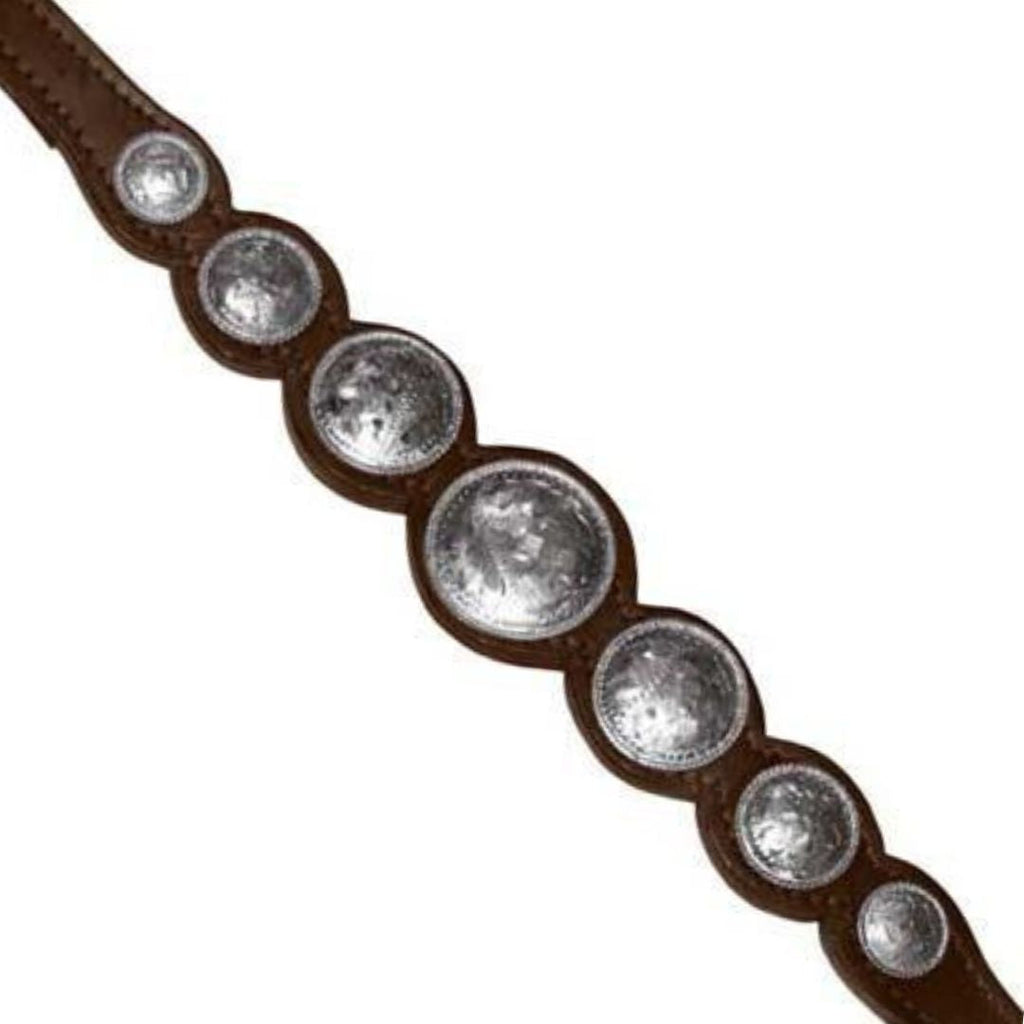 Hand-Engraved Silver Concho Leather Horse Breast Collar – Western Show & Trail Tack