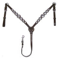 Hand-Engraved Silver Concho Leather Horse Breast Collar – Western Show & Trail Tack