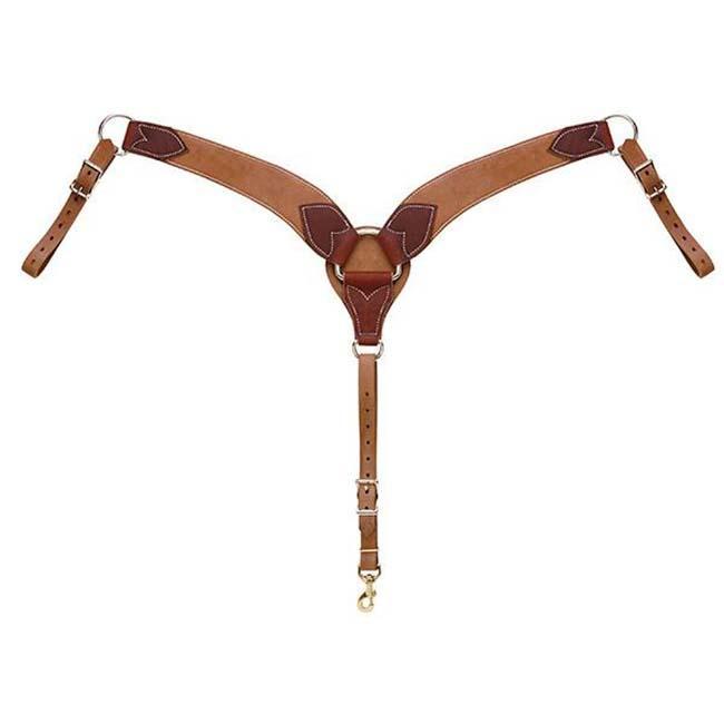 Premium Leather Harness Roper Breast Collar – Center Dee & Tapered Western Design
