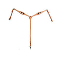 Wild Zebra Inlay Buffalo Leather Breast Collar – Stainless Steel Western Horse Tack