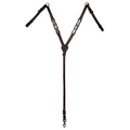 Premium Silver-Plated Leather Show Breast Collar – Double-Layer Western Horse Tack