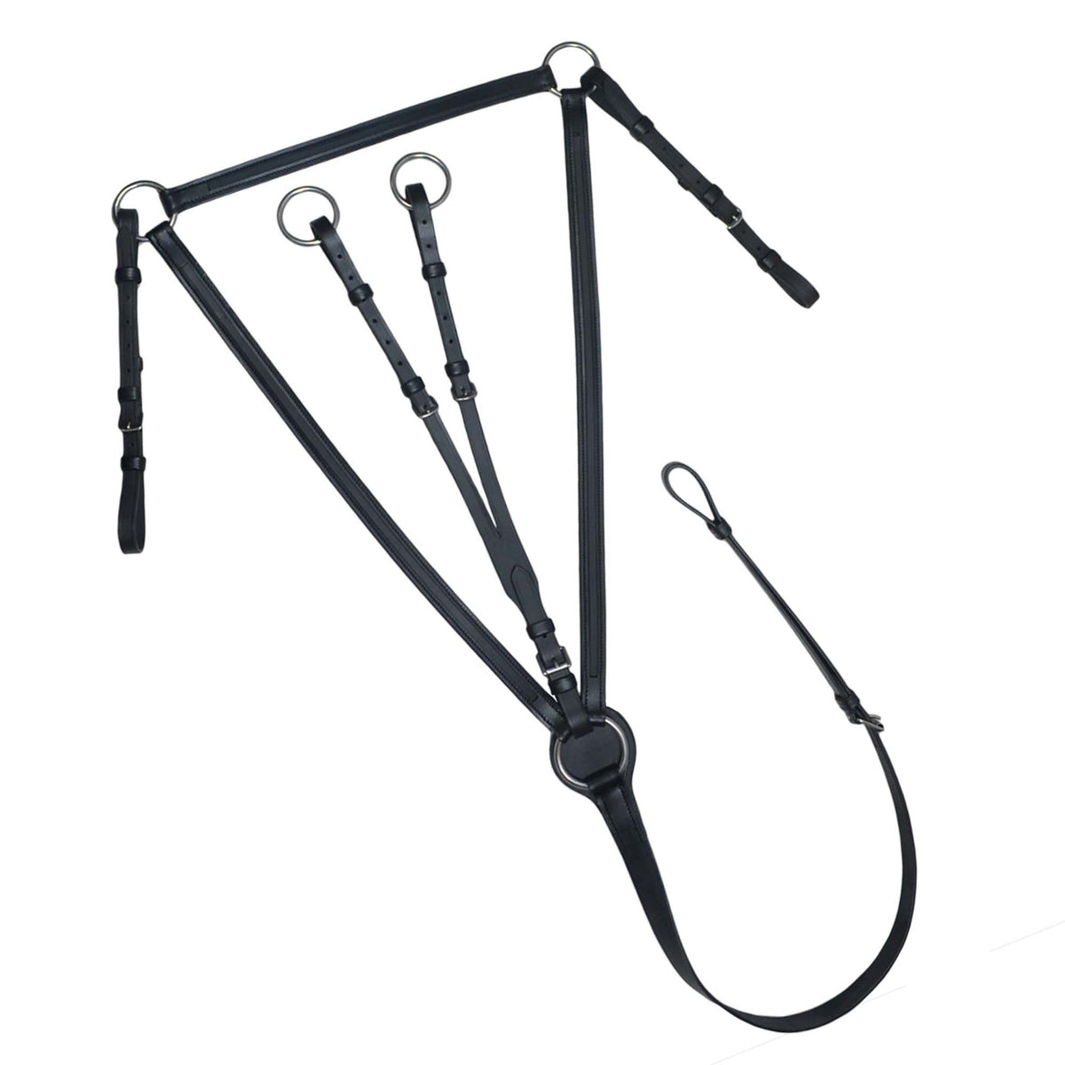 Raised Genuine Leather Horse Breastplate with Running Martingale – Classic Equestrian Tack