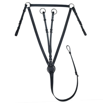 Raised Genuine Leather Horse Breastplate with Running Martingale – Classic Equestrian Tack
