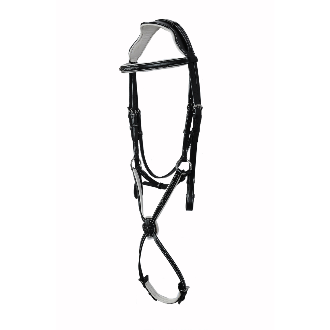 Elite Performance Anatomical Leather Jump Bridle – Handcrafted English Bridle for Comfort & Precision