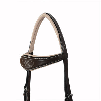 Heritage Pro Padded Fancy Stitch Genuine Leather Jump Bridle – Vegetable Tanned English Bridle