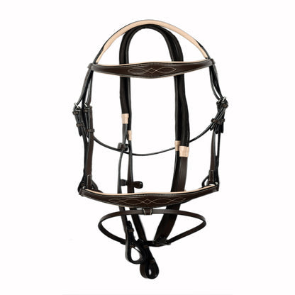 Heritage Pro Padded Fancy Stitch Genuine Leather Jump Bridle – Vegetable Tanned English Bridle