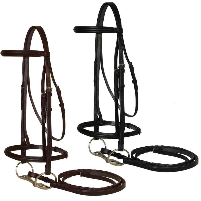 Premium Raised Hunter Horse Bridle – Genuine Buffalo Leather English Bridle with Padded Browband & Noseband