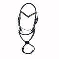 Signature Single Row Crystal Show Bridle – Premium Buffalo Leather English Bridle with Clear Crystal Browband
