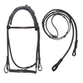 Heritage Rolled Dressage Bridle – Premium Buffalo Leather English Bridle with Padded Crown & Matching Rolled Reins