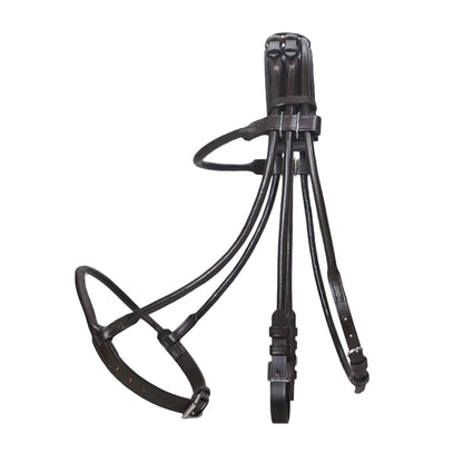 Heritage Rolled Dressage Bridle – Premium Buffalo Leather English Bridle with Padded Crown & Matching Rolled Reins