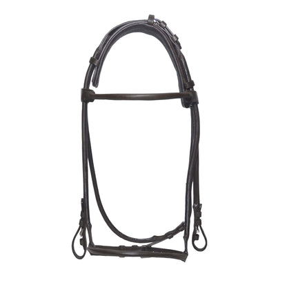 Heritage Rolled Dressage Bridle – Premium Buffalo Leather English Bridle with Padded Crown & Matching Rolled Reins