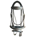 Pro Hunter Fancy Stitch Jump Bridle – Anatomical Buffalo Leather English Bridle with Raised Padded Design & Matching Reins