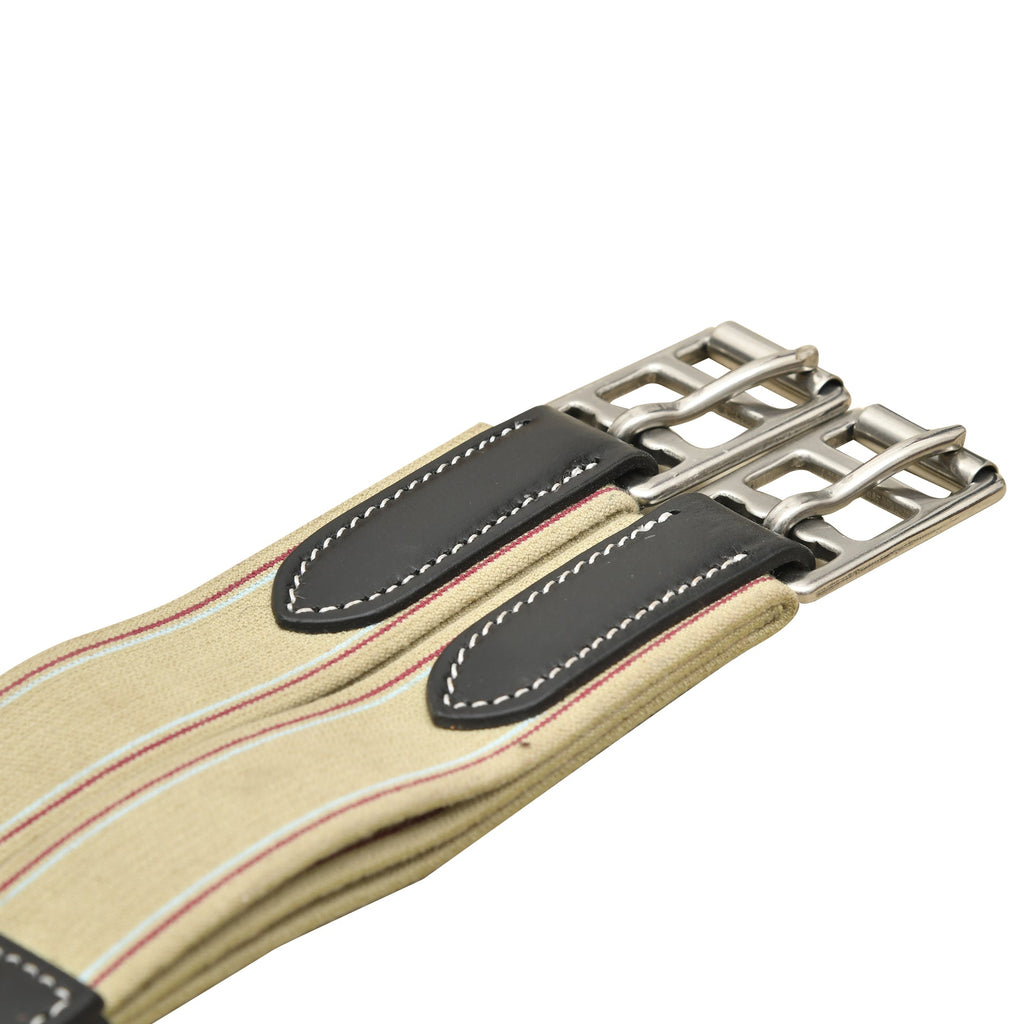 Elite Protective Leather Stud Guard Girth – Padded Horse Jumping Girth with Elastic Ends & Stainless Steel Buckles