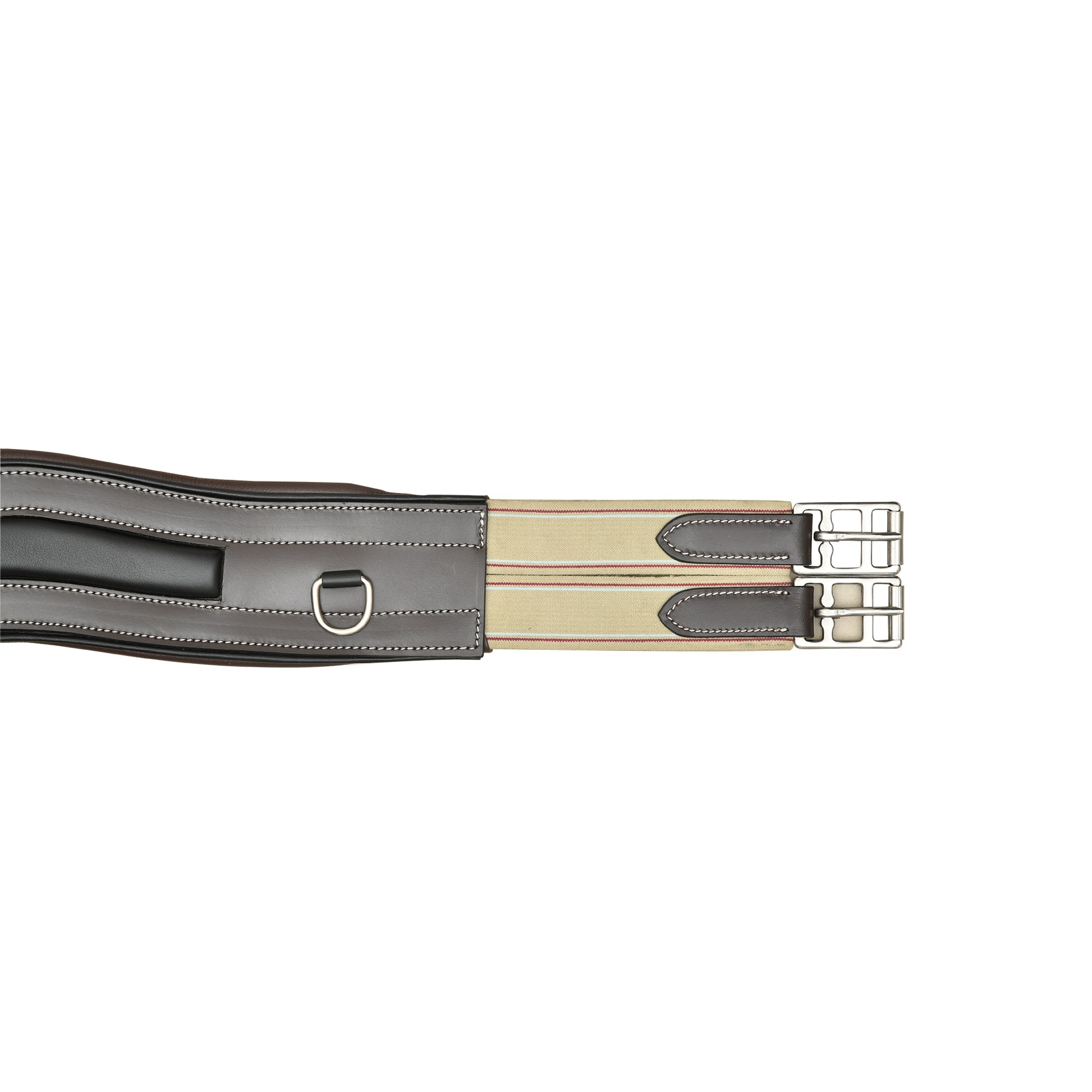 Ergonomic Comfort Genuine Leather Horse Girth – Contoured Padded Girth with Triple Elastic