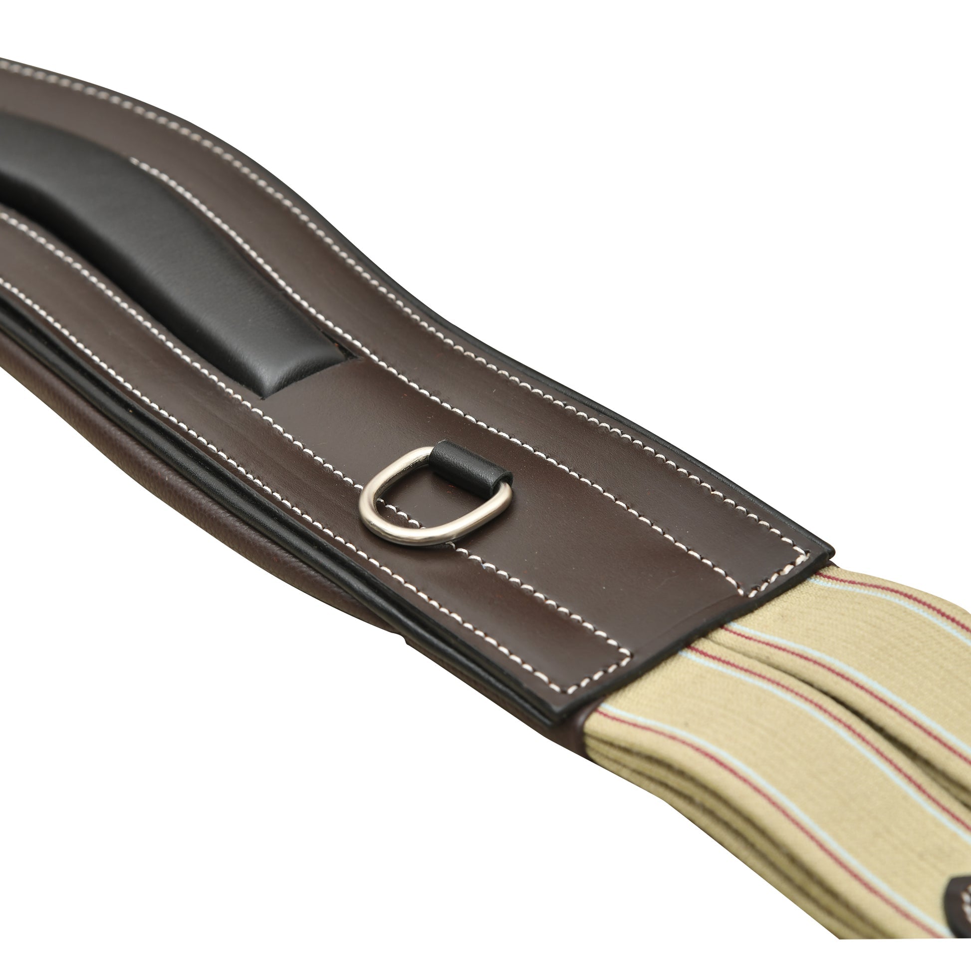 Ergonomic Comfort Genuine Leather Horse Girth – Contoured Padded Girth with Triple Elastic