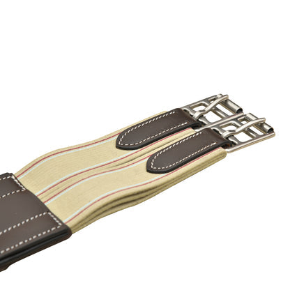 Ergonomic Comfort Genuine Leather Horse Girth – Contoured Padded Girth with Triple Elastic