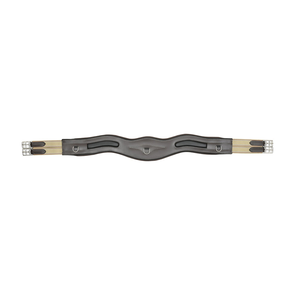 Ergonomic Comfort Genuine Leather Horse Girth – Contoured Padded Girth with Triple Elastic