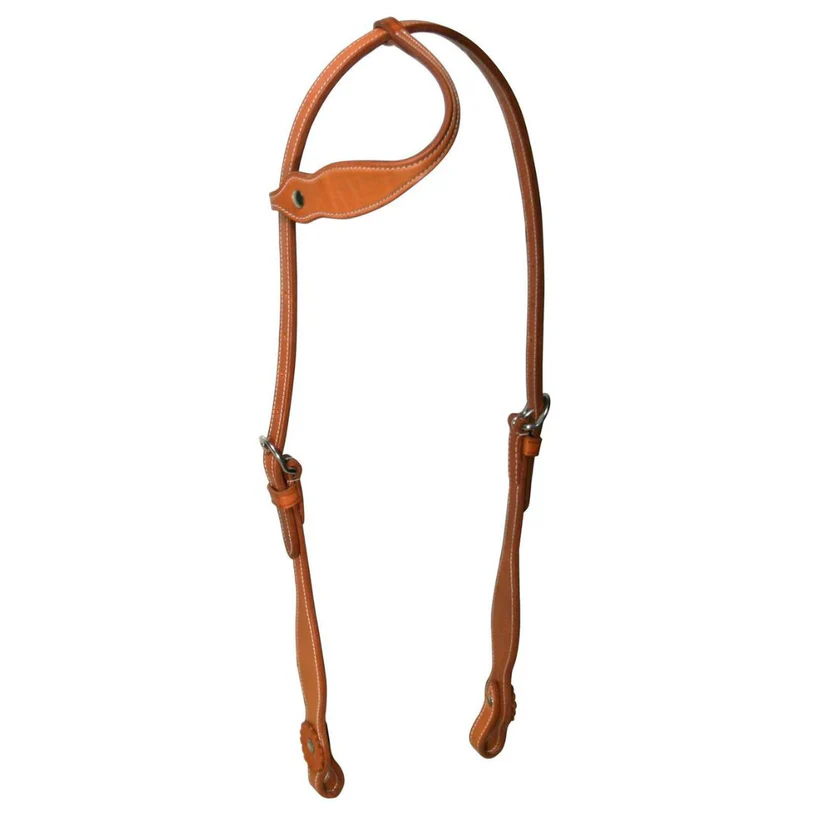 Premium Slip-Ear Western Horse Headstall – Stainless Steel Hardware & Adjustable Leather Design