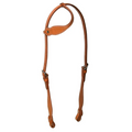 Double-Layer Western Slip Ear Headstall – Genuine Leather Horse Bridle with Stainless Steel Hardware