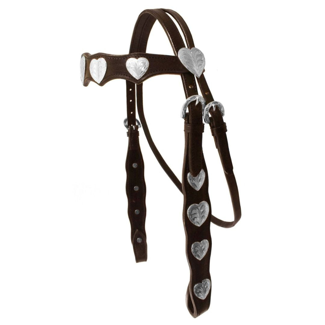 Hand-Tooled Leather Headstall & Split Reins – Decorative Western Horse Tack