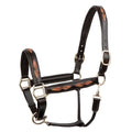 Premium Genuine Leather Braided Horse Halter – Padded Adjustable Headcollar with Solid Brass Hardware