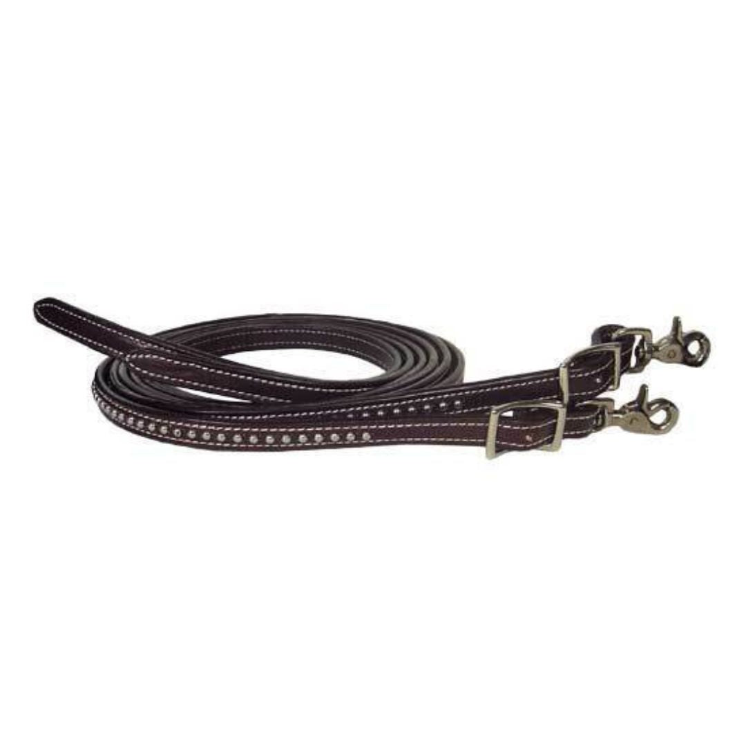 Handcrafted Spotted Leather Western Split Reins – Classic Western Riding Reins for Trail & Training