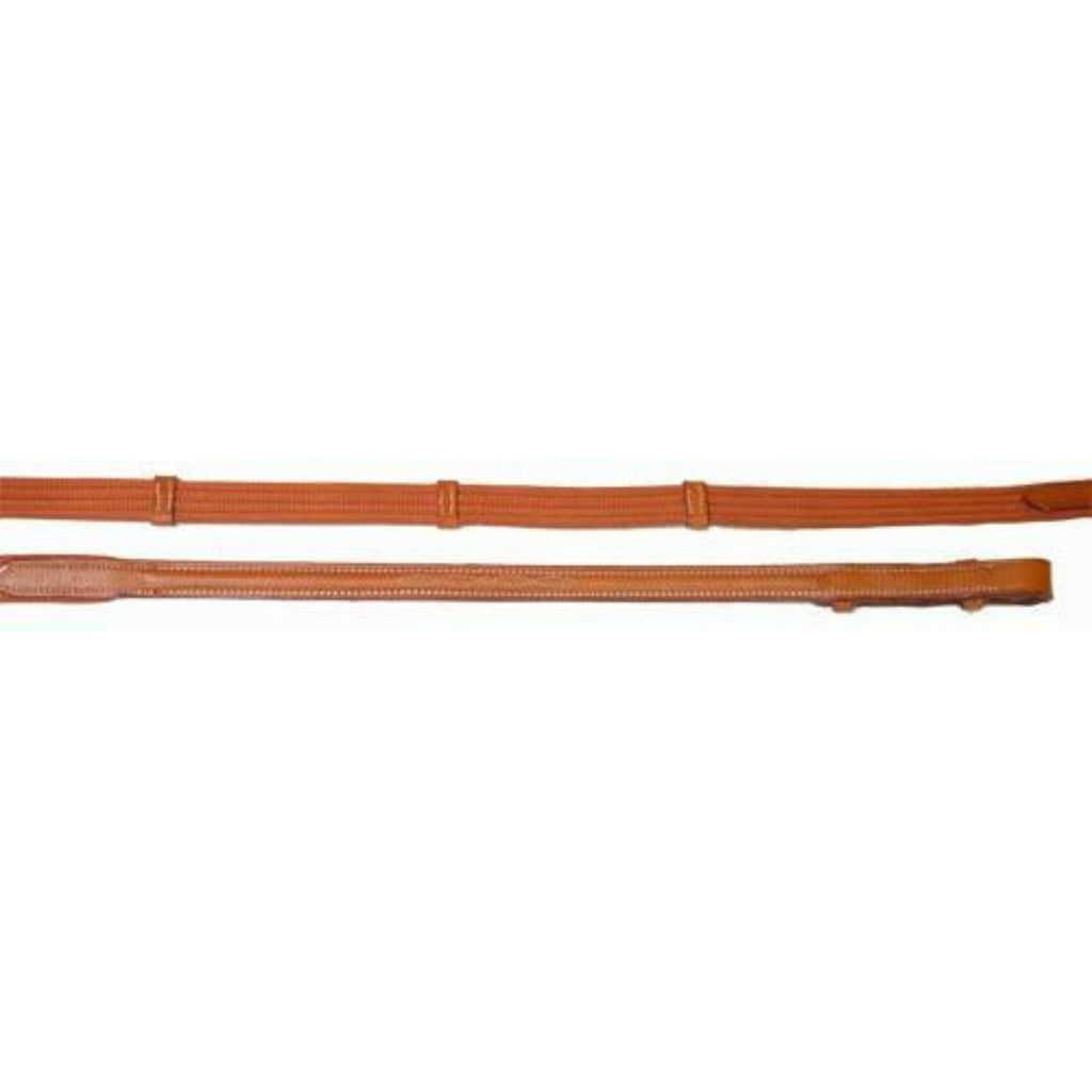 Premium Leather & Web Hybrid Reins – Fancy Stitch with Leather Hand Stops