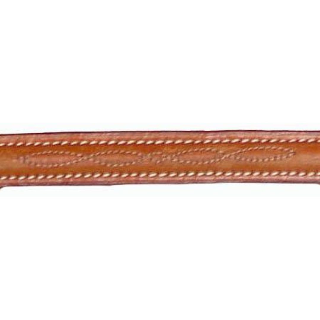 Premium Leather & Web Hybrid Reins – Fancy Stitch with Leather Hand Stops