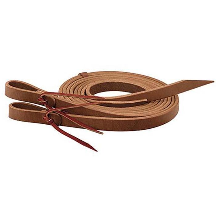 Premium Harness Leather Western Split Reins – Weather-Resistant with Water Loop Ends