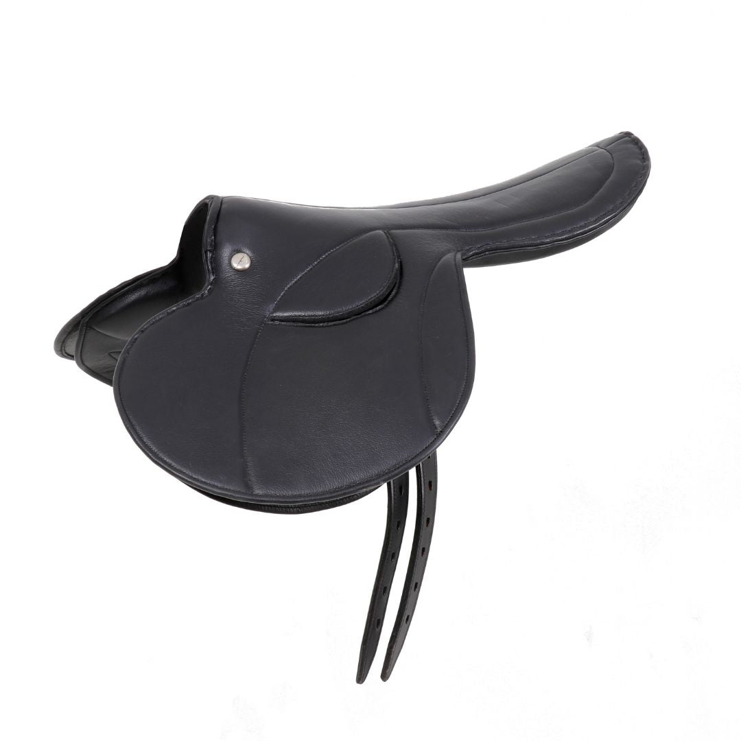 Premium Leather English Jumping Saddle – British Half Tree with 15" Flap for Training & Shows