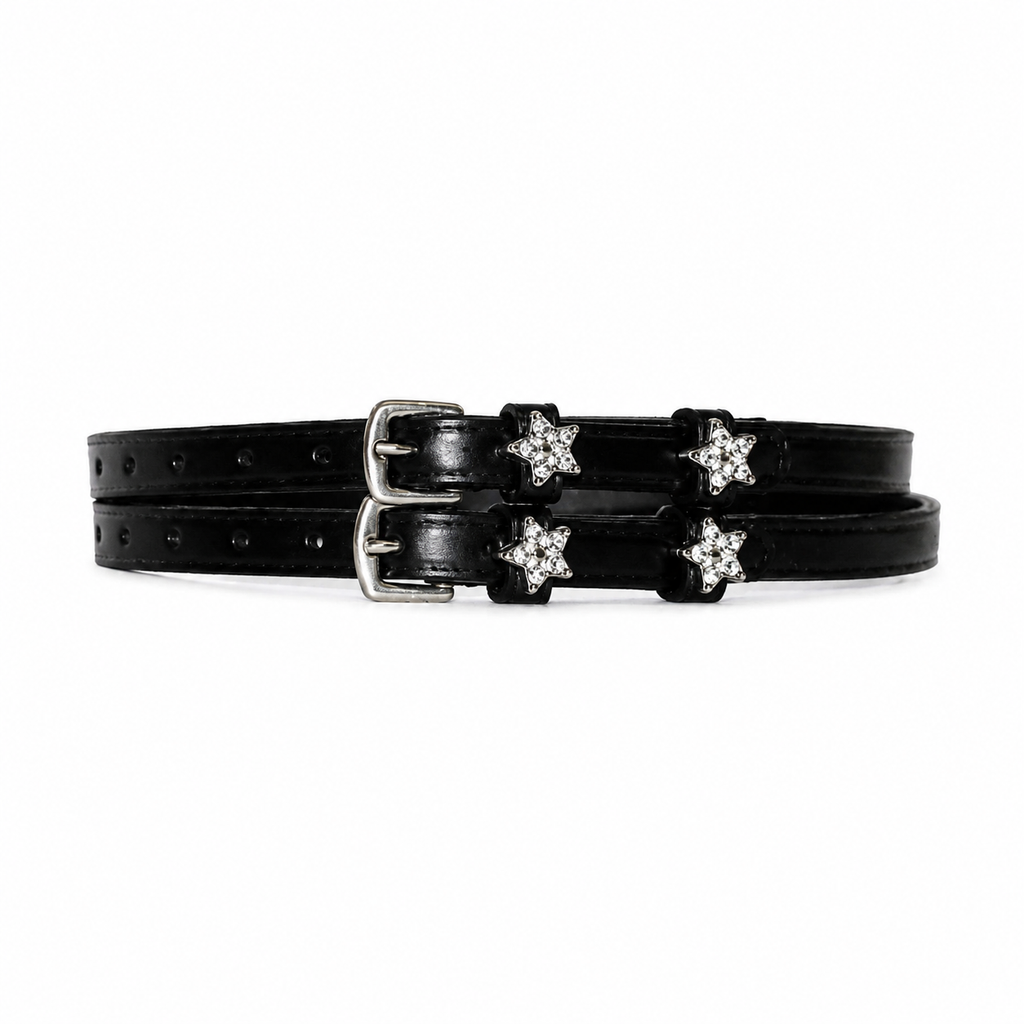 Star Design English Genuine Leather Spur Straps