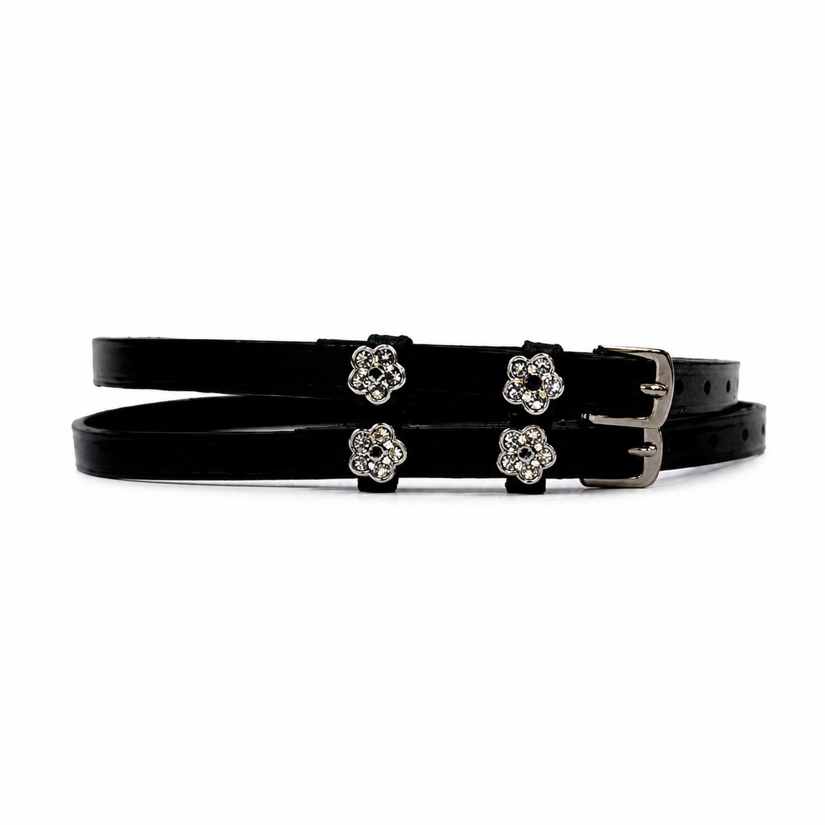 Flower Accent English Genuine Leather Spur Straps –  Riding Boot Straps