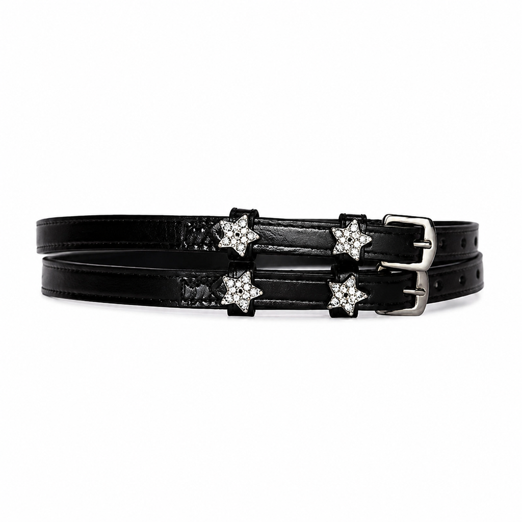 Star Design English Genuine Leather Spur Straps