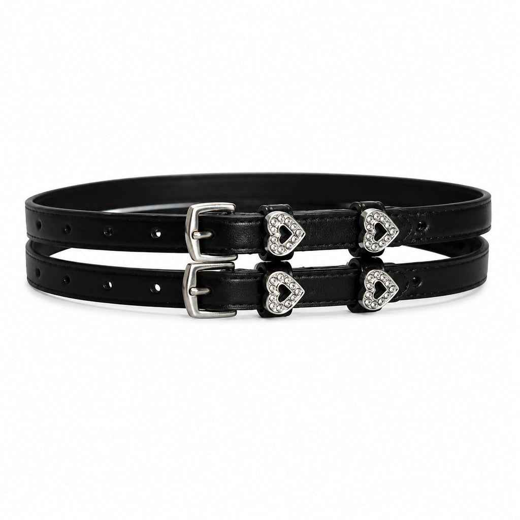 Heart Detail English Genuine Leather Spur Straps