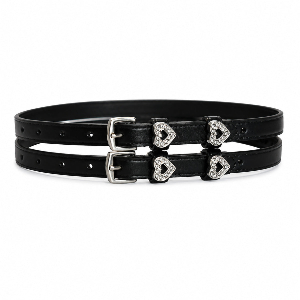 Heart Detail English Genuine Leather Spur Straps