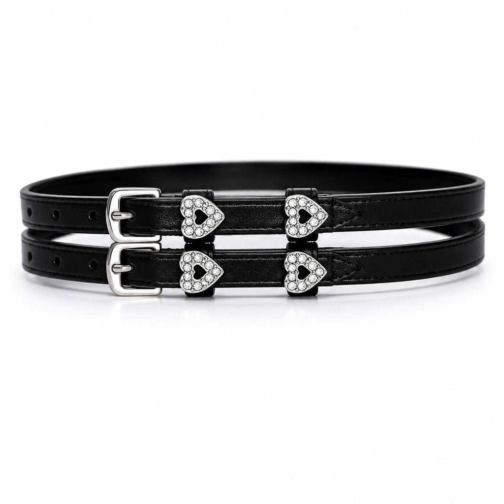 Heart Detail English Genuine Leather Spur Straps