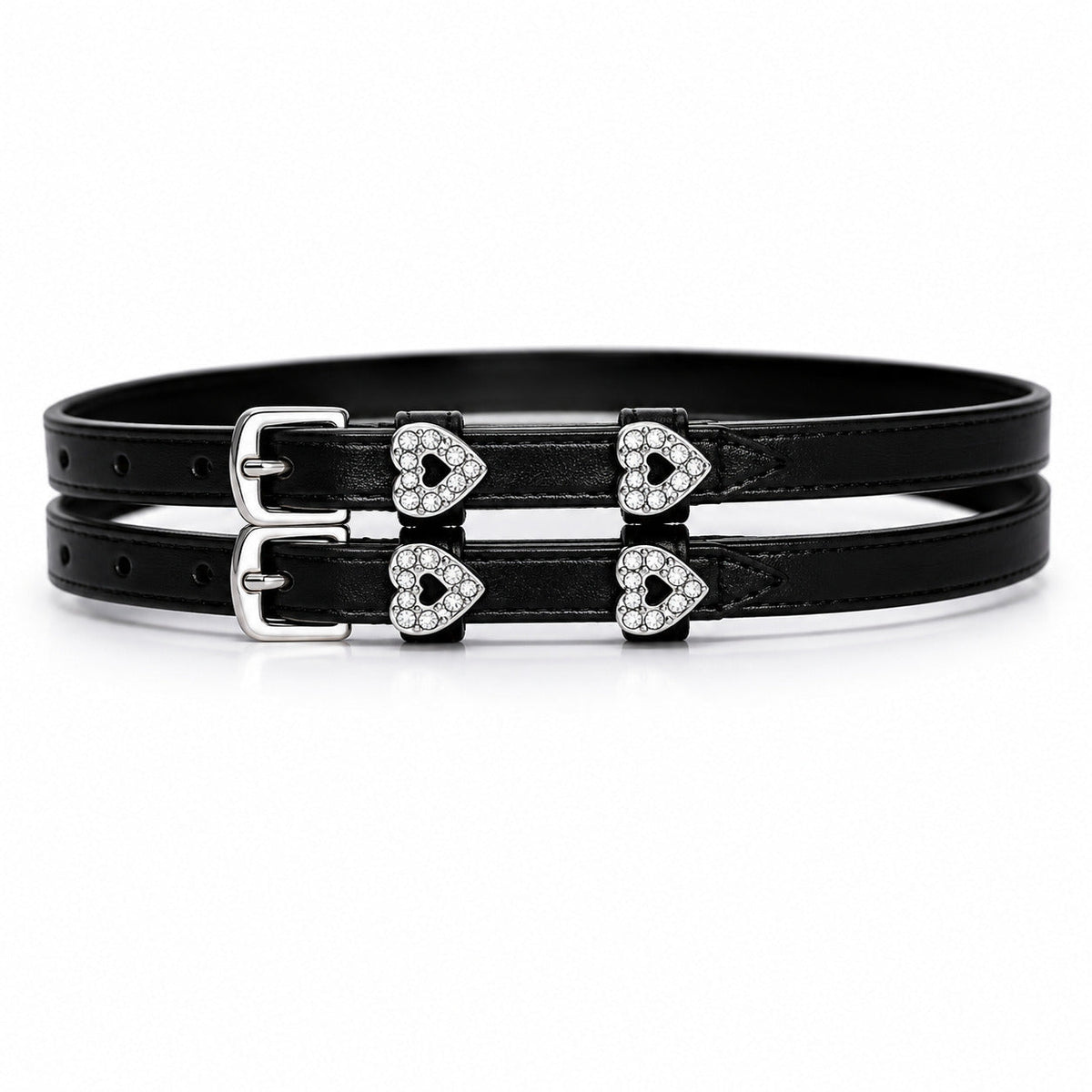 Heart Detail English Genuine Leather Spur Straps