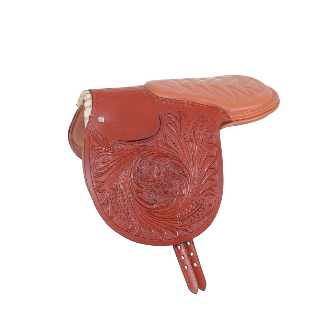 Heritage Cross-Style Leather Show Saddle – Heavy Handcrafted Horse Saddle with Rawhide & Aluminum Tree