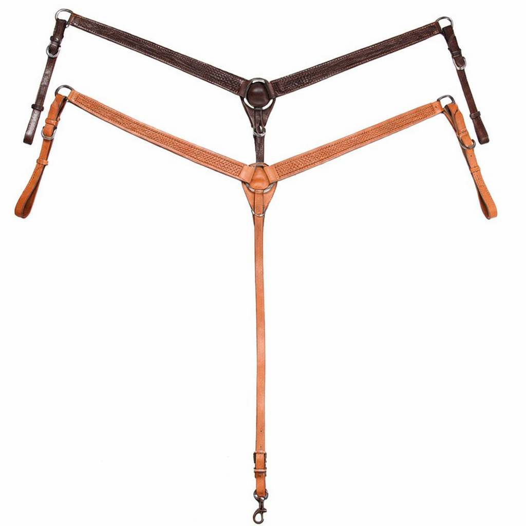 Basket Weave Western Headstall & Breast Collar – Handcrafted Leather Horse Tack Set