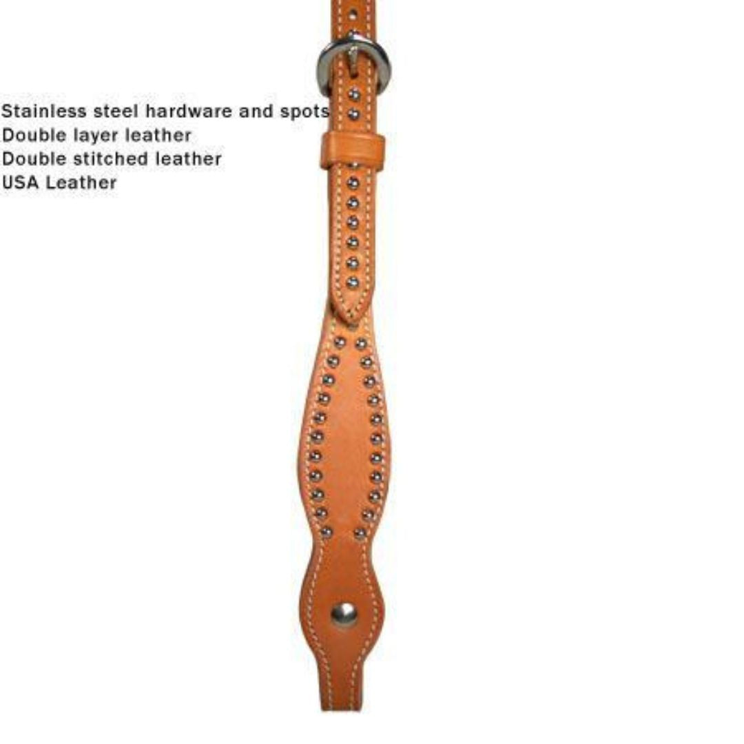 Western Leather Headstall & Breast Collar Set – Pink Crystal Inlay with Silver Accents