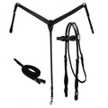 Silver Accent Leather Tack Set – Headstall, Breast Collar & Matching Reins