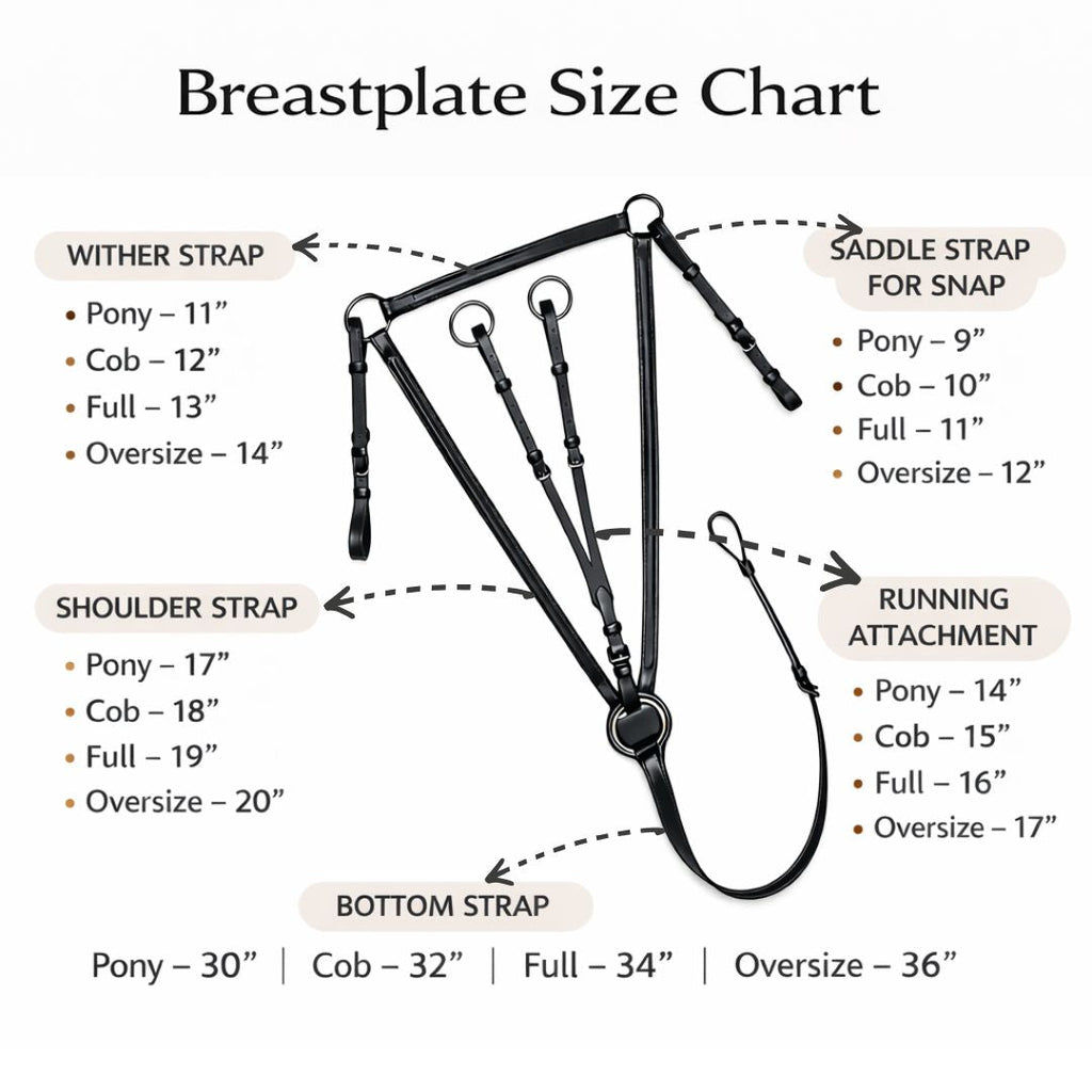 Handcrafted Edge Sewn Leather Stockman’s Breastplate – Adjustable Saddle Support