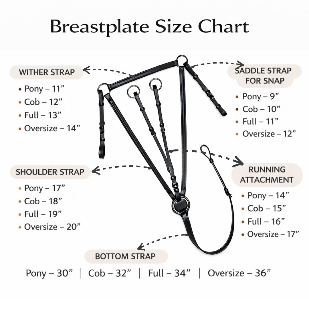 Handcrafted Edge Sewn Leather Stockman’s Breastplate – Adjustable Saddle Support