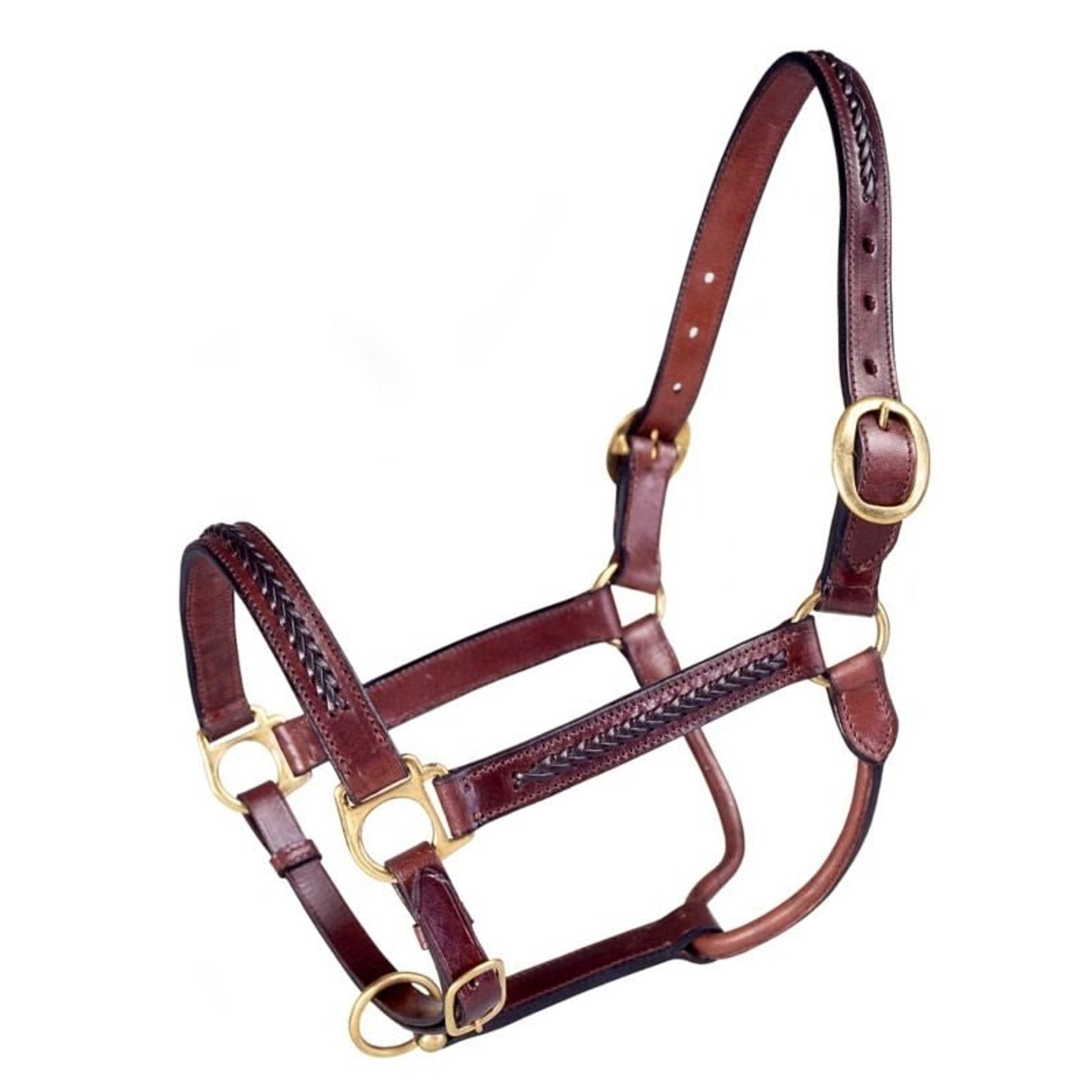 Hide Threads Tack Heritage Braided Horse Halter – Premium Genuine Leather Headcollar