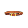 Classic Plain Creased Genuine Leather Dog Collar – Handcrafted Collar with Brass Hardware