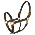 Hide Threads Tack Twisted Heritage Leather Horse Halter – Premium Genuine Leather Headcollar with Solid Brass Hardware