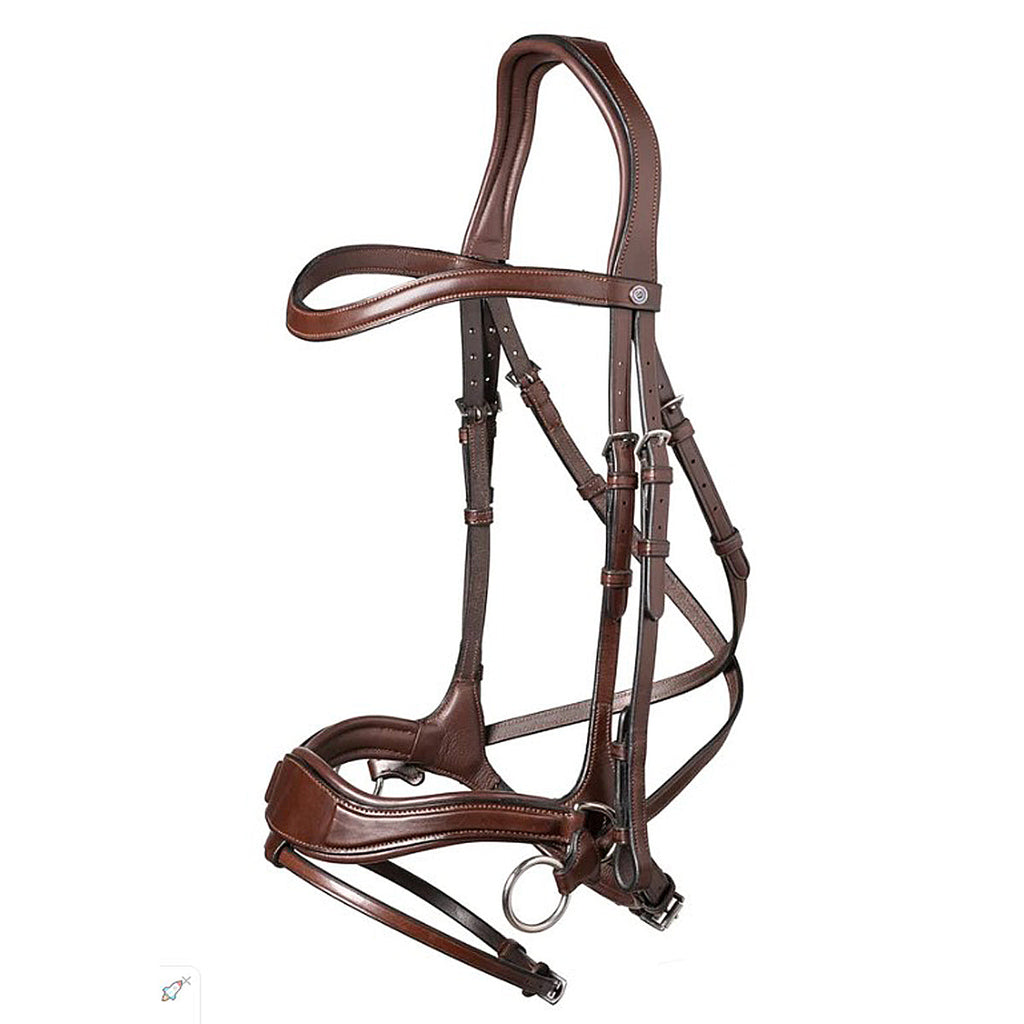 FlexMotion 5-in-1 Anatomical Bridle – Premium Buffalo Leather Convertible English Bridle & Bitless Sidepull