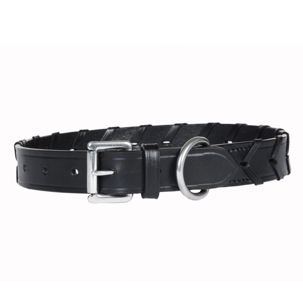 Braided Genuine Leather Dog Collar – Handcrafted Adjustable Collar with Heavy-Duty Stainless Steel Hardware