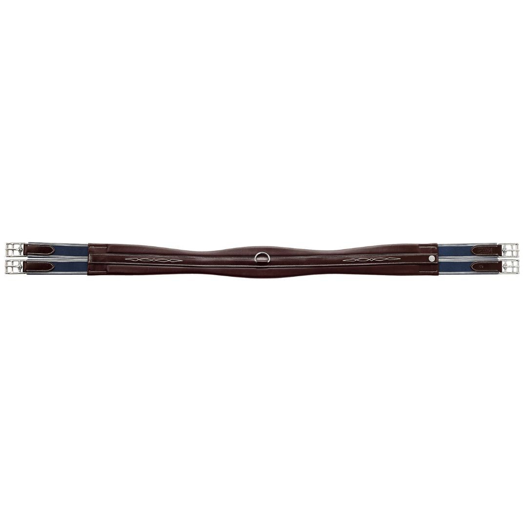 Heritage Fancy Stitch Leather Horse Girth – Contoured Padded Hunter Girth with Triple Elastic